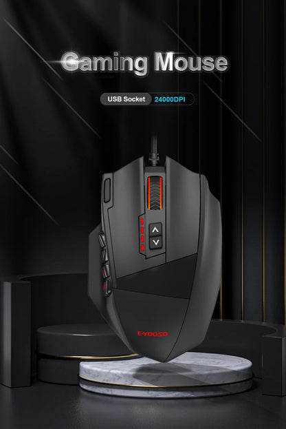 E-YOOSO X-39 USB Wired RGB Gaming Mouse, 24000 DPI Programmable Gaming Mouse with 19 Buttons, Optical Gaming Mouse for PC & Laptop