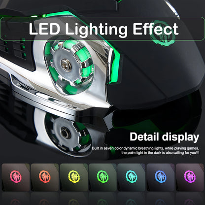 Mysz KEBIDUMEI Dual-Mode Bluetooth 5.2 2.4G, bezprzewodowa mysz gamingowa RGB, ładowalna cicha mysz 3600 DPI do laptopa