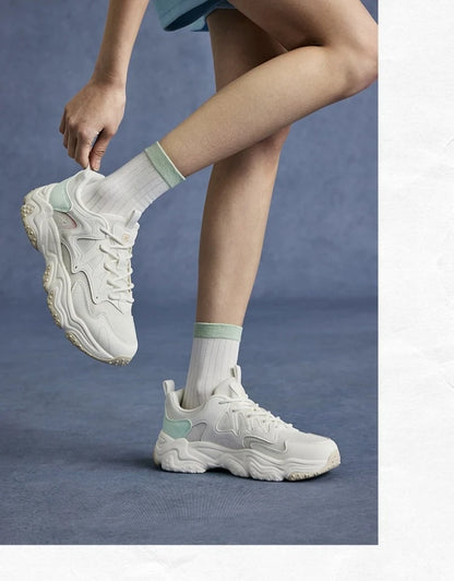 Xtep casual shoes 2025 spring and summer lightweight sports shoes with thick sole, fashionable street style sneakers 875319320004