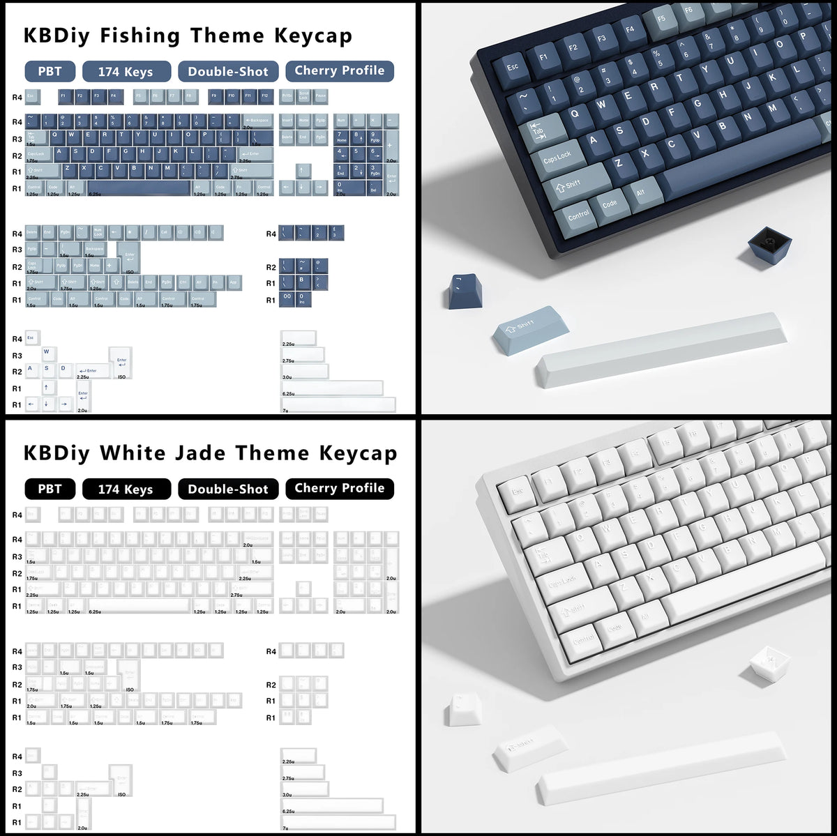 KBDiy GMK MarrsGreen Keycap teclas ISO de PBT double shot con perfil Cherry para kit DIY de teclado mecánico gamer Gaming Point KeyCap
