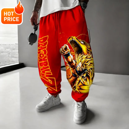 Son Goku Anime Dragon Ball Men's Harajuku Super Saiyan Winter Cotton Pants Streetwear Women Casual Cuffed Sweatpants Unisex Y2K