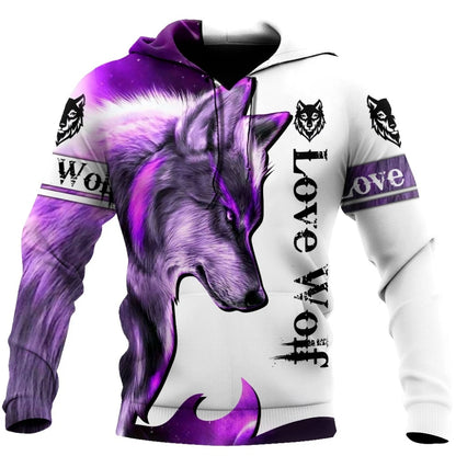 Fashion Autumn lion,wolf Hoodies White Tiger Skin 3D All Over Printed Mens Sweatshirt Unisex Pullover Casual Jacket