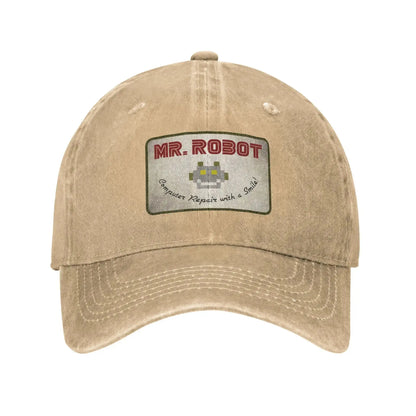 Računalo sa Sourires, anime, smiješni Mr Robot, prilagođeni retro kaubojski oprani bejzbolski kape za muškarce, traper kapa za sunce, hip hop kapa