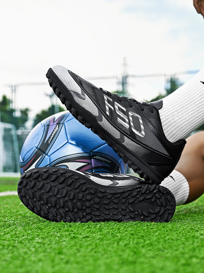 Breathable TF Soccer Shoes Men Women Kids PU+Fabric Non-Slip Wear-Resistant Rubber Sole Training Shoes