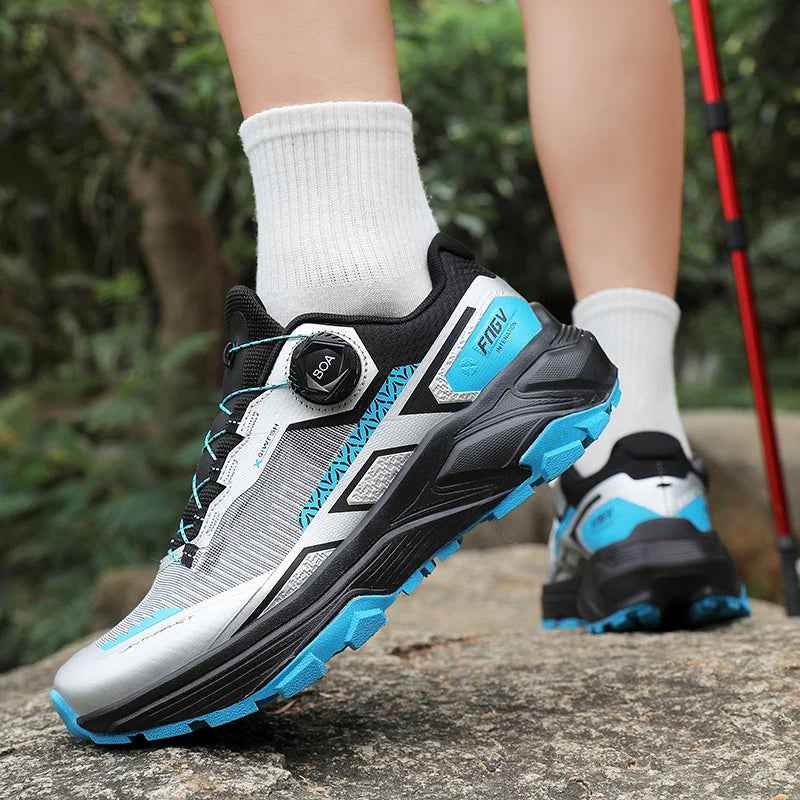 Stylowe męskie buty turystyczne – wytrzymałe trampki trekkingowe z miękką, ciepłą wyściółką na zimę – obuwie męskie