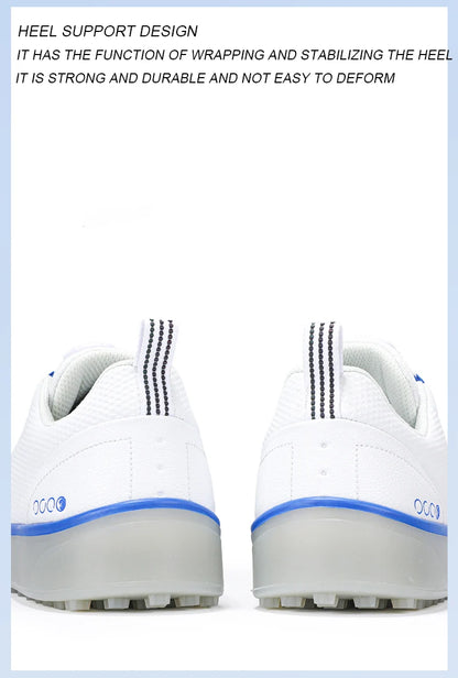 Couple Golf Shoes  Men's White Waterproof  Rotating buckle Fitness Spikeless Non slip Golf Golfer Training Golf Sneakers Women