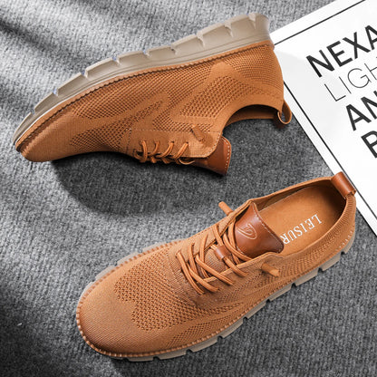 New men's large-sized casual shoes - Fly-Weave mesh breathable sports shoes, lightweight and slip-resistant men's shoes