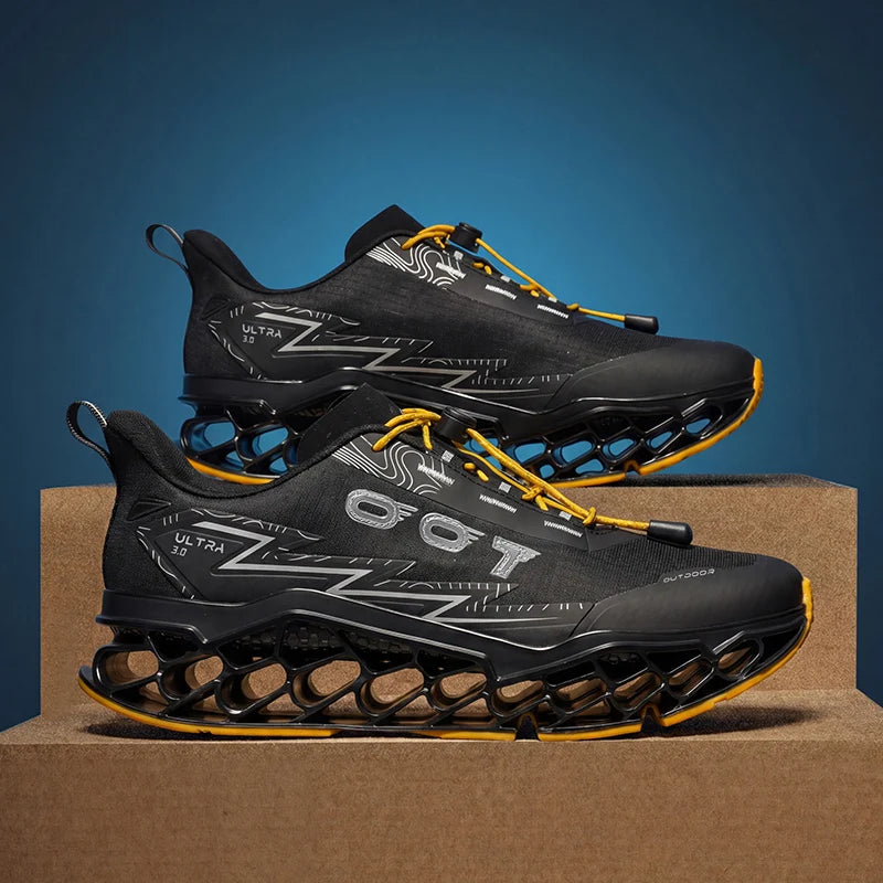 Summer Hot Selling Professional Mens Sports Shoes Marathon 3D Printed Sole Running Shoes Foot Protecting Commuting Walking Shoes