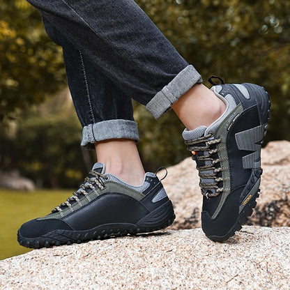 Buty górskie męskie z prawdziwej skóry, sportowe, antypoślizgowe, do wspinaczki i wędrówek, oddychające buty turystyczne