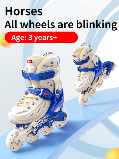 Inline Skates boy black Adjustable Size pink girl Children Sports Rollerblades High Speed new LED Light Up Professional