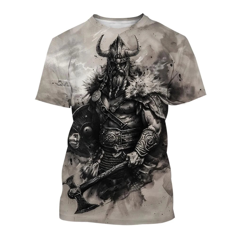 Tricou 3D nou pentru bărbați, cu mânecă scurtă, model tatuaj cu linii negre și albe, top street hip-hop Harajuku cool