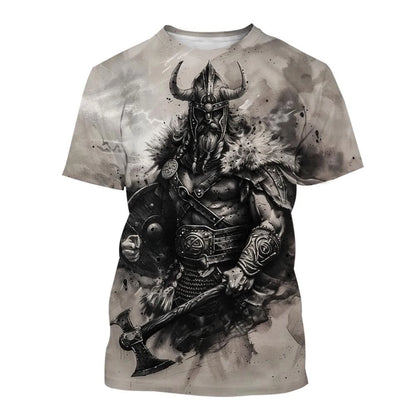 Tricou 3D nou pentru bărbați, cu mânecă scurtă, model tatuaj cu linii negre și albe, top street hip-hop Harajuku cool
