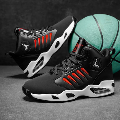 Men's High-Top Basketball Shoes Feature a Breathable Mesh Design for Maximum Comfort Outdoor Shock-Absorbing Running Shoes, High-Rebound Cushioning Technology, Make Running Smoother and More Comfortable, Enhance Support, Styl