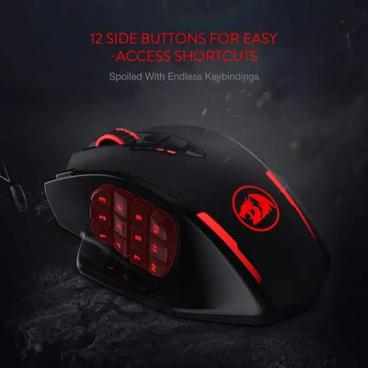 Mouse da gaming Redragon M913 16000 DPI cablato e wireless 2.4Ghz RGB ottico, 16 pulsanti programmabili, mouse nero/bianco