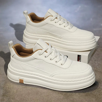British Style Casual Leather Shoes Men Classic Soft Leather Breathable Lace-Up Walking Shoes Flat Brand Minimalist Driving Shoes