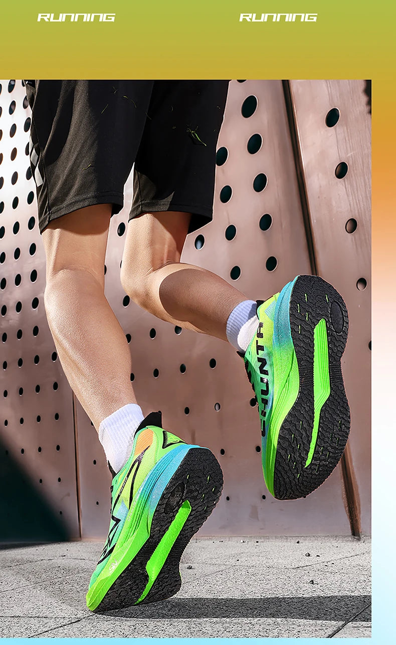 Men Running Shoes Carbon Board Specialty Marathon Sports Breathable Lightweight Women's Comfortable Nonskid Chunta Sneakers