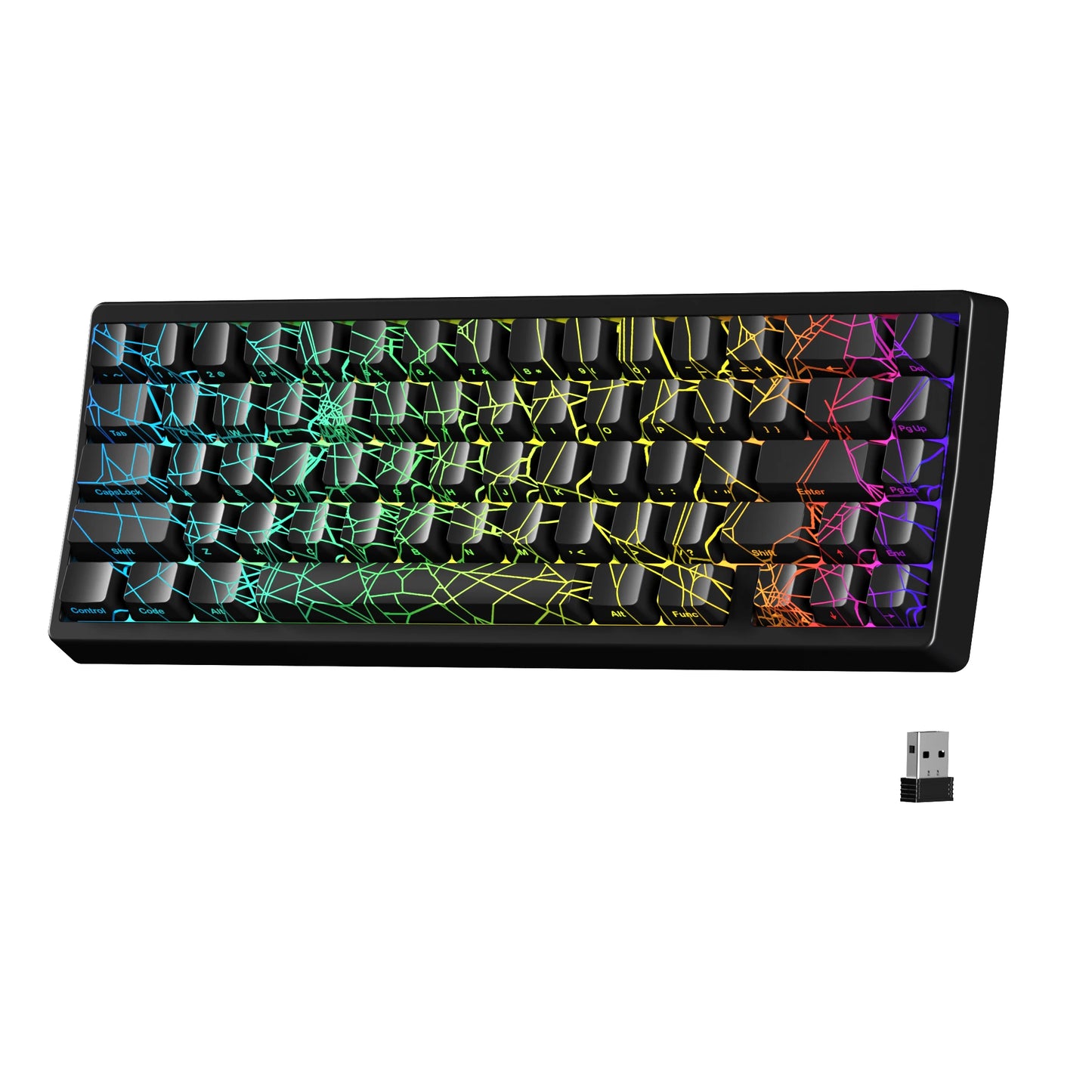 Teclado mecânico XVX M67 JadeStone com teclas IMD-Tech, hot-swappable, gasket, tri-mode, RGB personalizado, sem fios, 65%