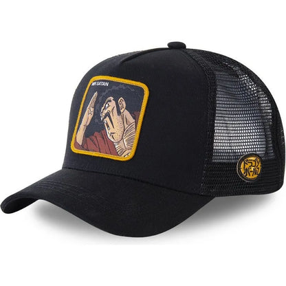 Casquette Dragon Ball Son Goku pour l'été : casquette de voyage à visière, pour homme, brodée, style hip-hop, visière pare-soleil, casquette trucker ajustable en maille