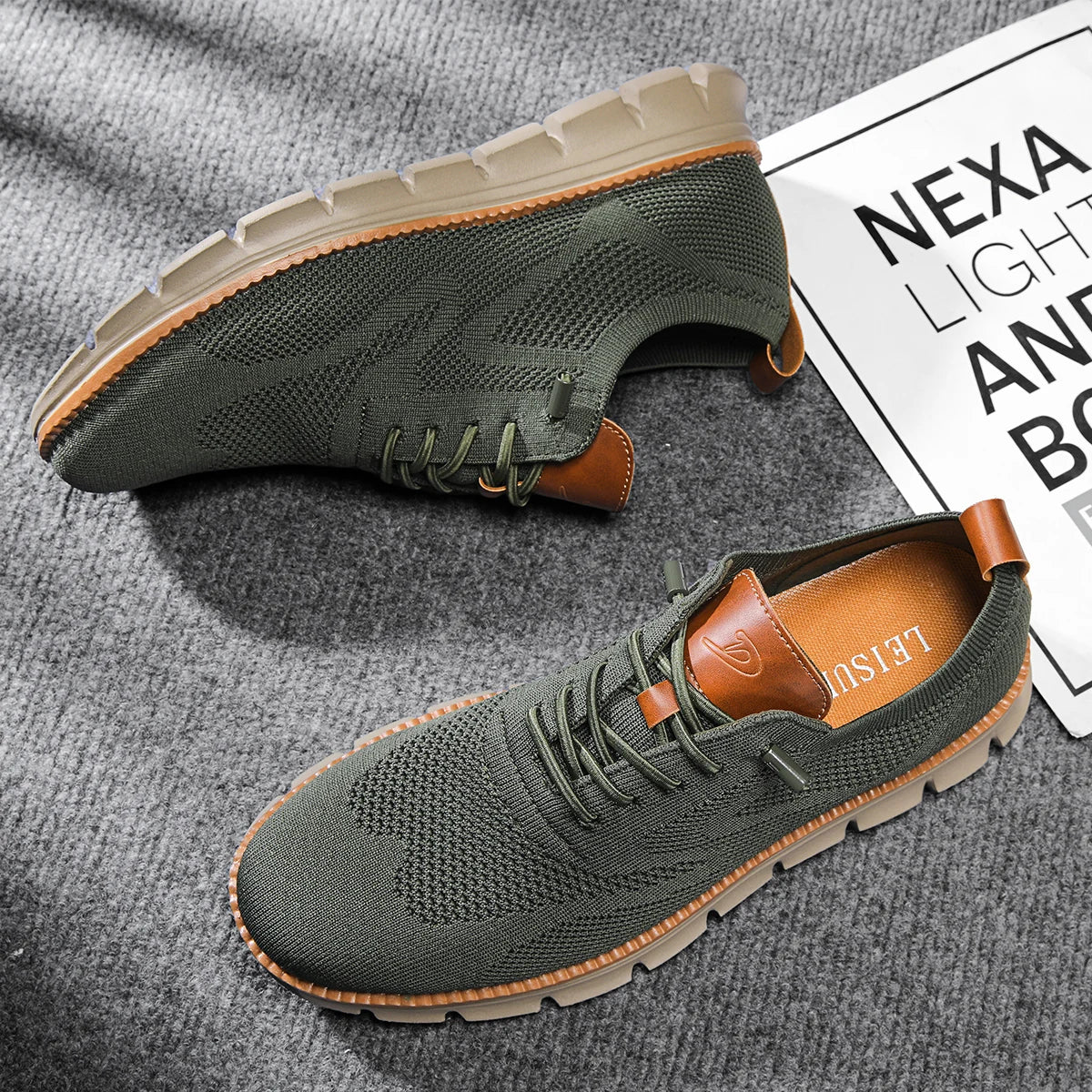 New men's large-sized casual shoes - Fly-Weave mesh breathable sports shoes, lightweight and slip-resistant men's shoes