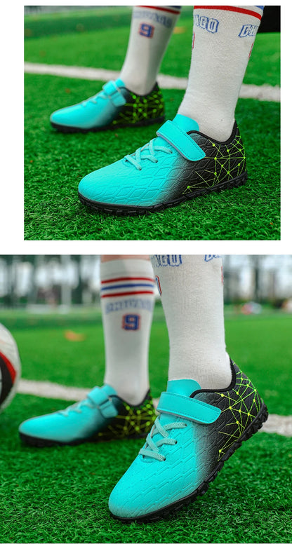 New Men Soccer Shoes Girls Cleats Outdoor Match Training Sport Football Boots Long Spikes Comfortable Breathable Boys Non Slip