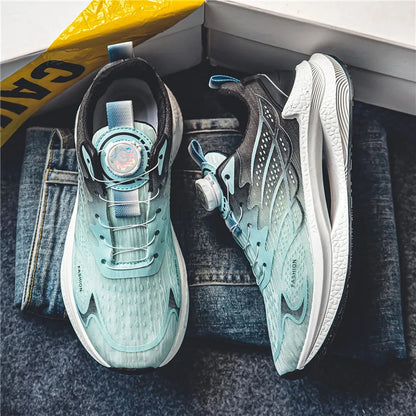 Letnie, oddychające, codzienne buty sportowe dla mężczyzn, nowe, modne i wszechstronne buty do biegania z oddychającą siateczką i obrotową klamrą, odpowiednie do uprawiania sportów na świeżym powietrzu i do codziennego noszenia