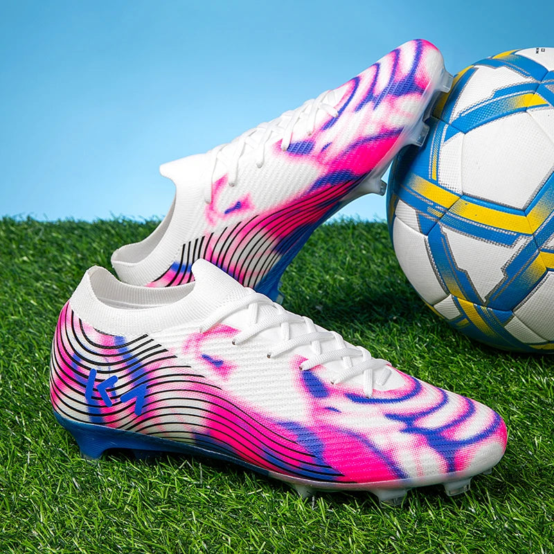 New Men Soccer Shoes Cleats High-quality Football Boots Hot-selling Sneakers Grass Non-Slip Boys Match Outdoor High-top Light