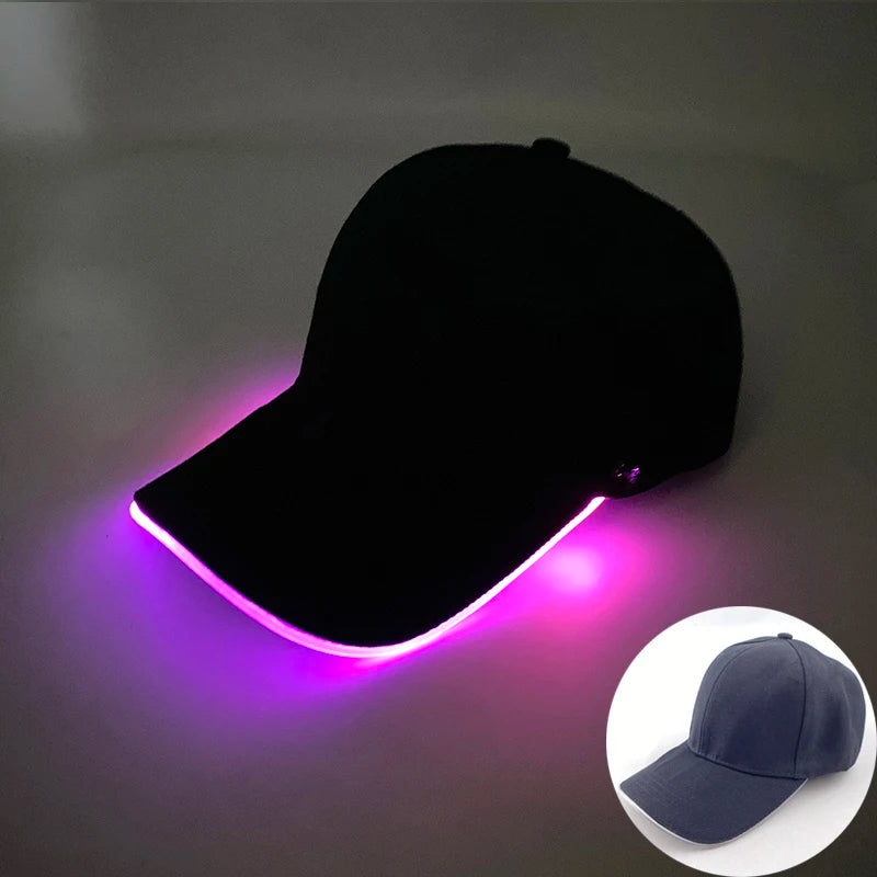 Fashion Glowing Baseball Cap LED Light Up Hiphop Hat Bar Club Props Fluorescent Hat Men Women DJ Dance Supplies Costume