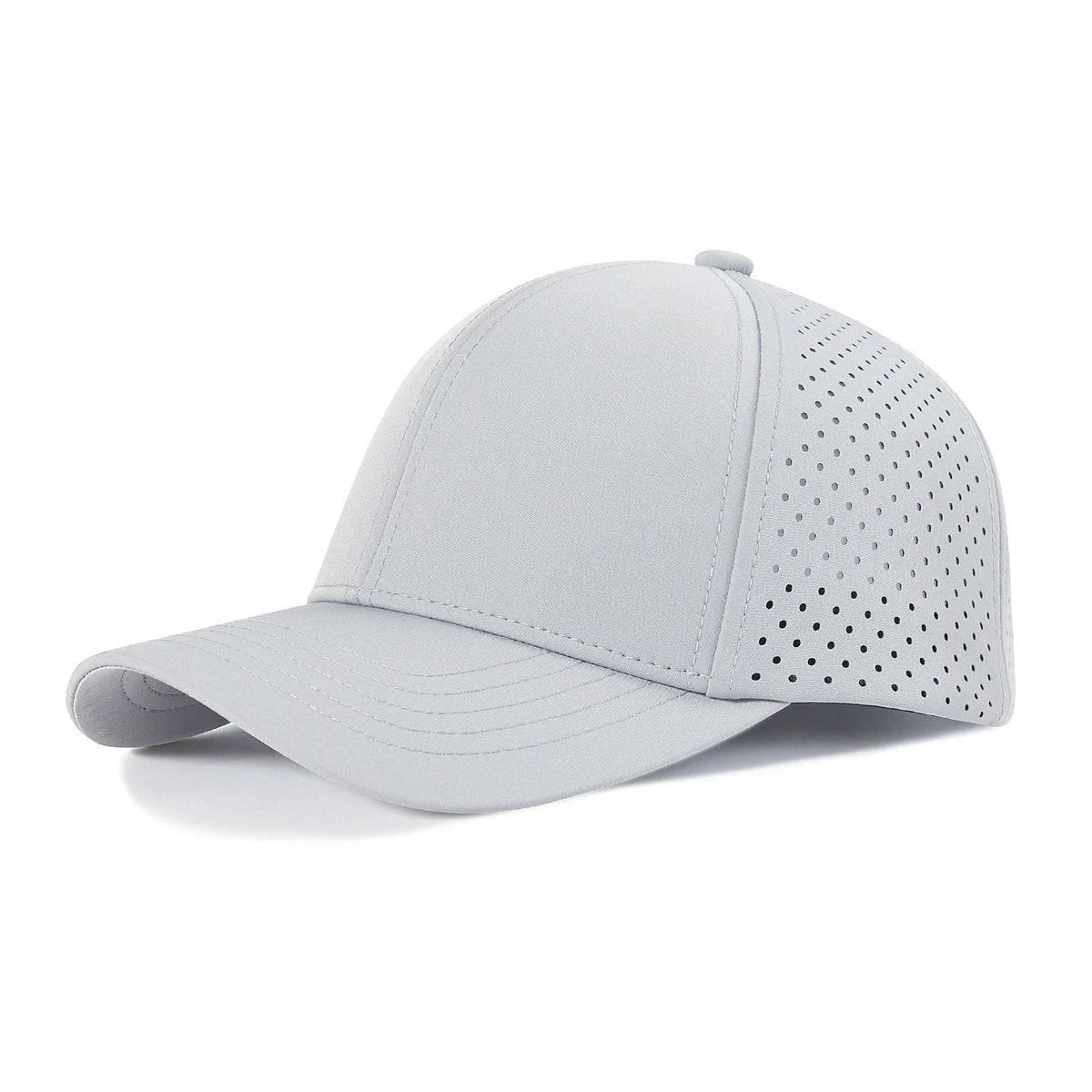 Casquette de baseball pour homme VOBOOM à séchage rapide, en maille découpée au laser, à visière incurvée et fermeture à pression, pour le sport en plein air, la course à pied et les voyages, couleur noire