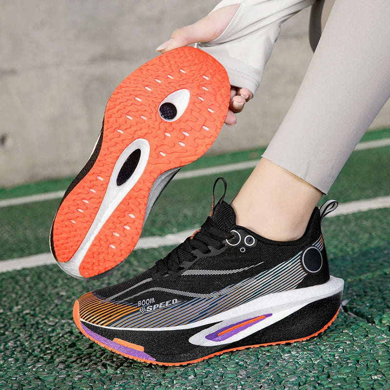 Men Carbon Board Running Shoes Marathon Long-Distance Running Sports Shoes Support Stable Casual Women Breathable Running Shoes
