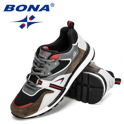 BONA Neue Designer-Action-Leder-Sportschuhe für Herren, Sneaker, Laufschuhe, Tennis- und Walkingschuhe, trendige Fitness-Footwear