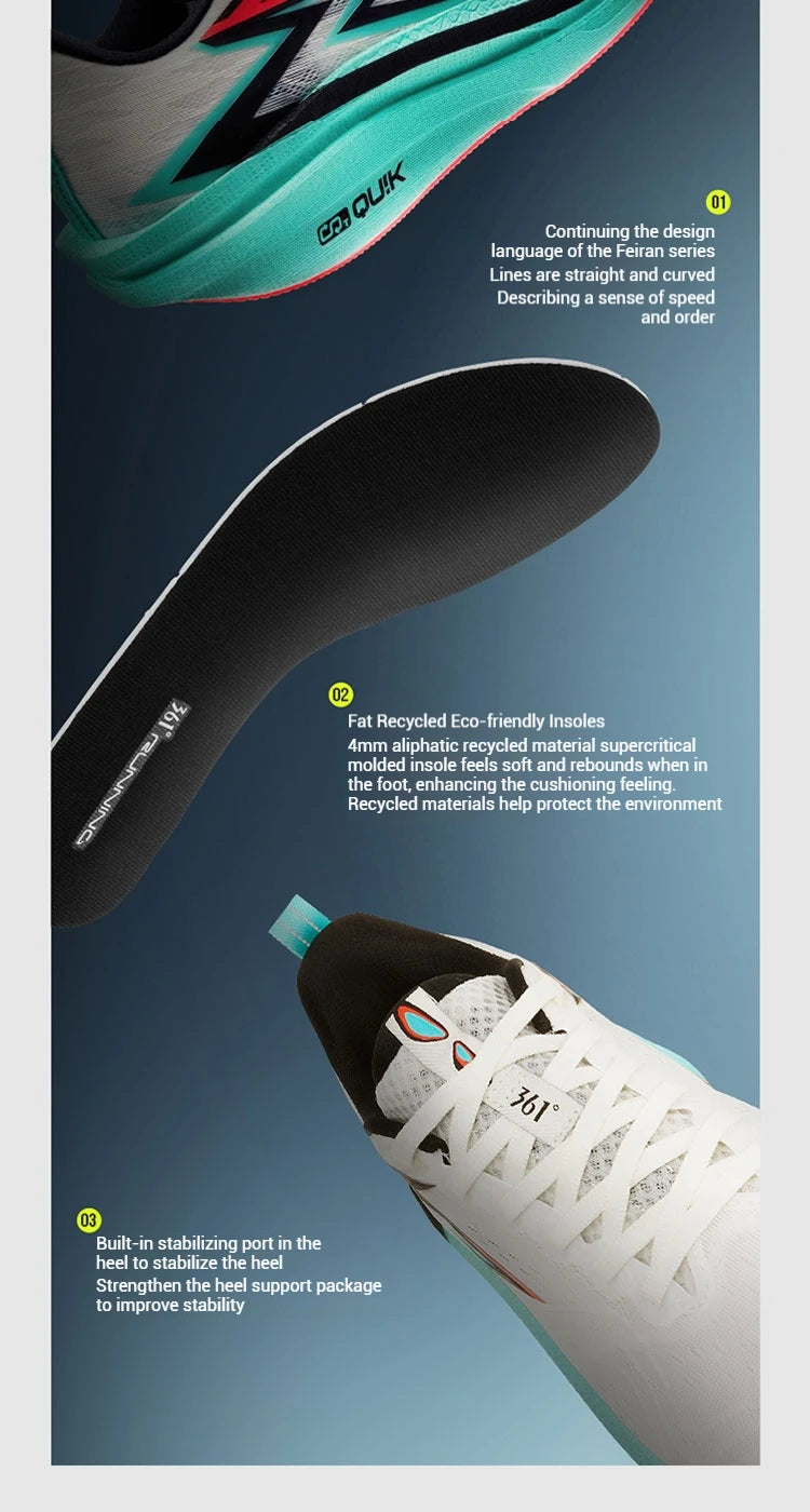 361 Degrees Flame 4.0 MIX Men Running Shoes Carbon Plate Racing Marathon Stable Rebound Wear-resistant Male Sneakers 672512204