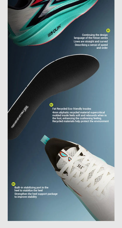 361 Degrees Flame 4.0 MIX Men Running Shoes Carbon Plate Racing Marathon Stable Rebound Wear-resistant Male Sneakers 672512204