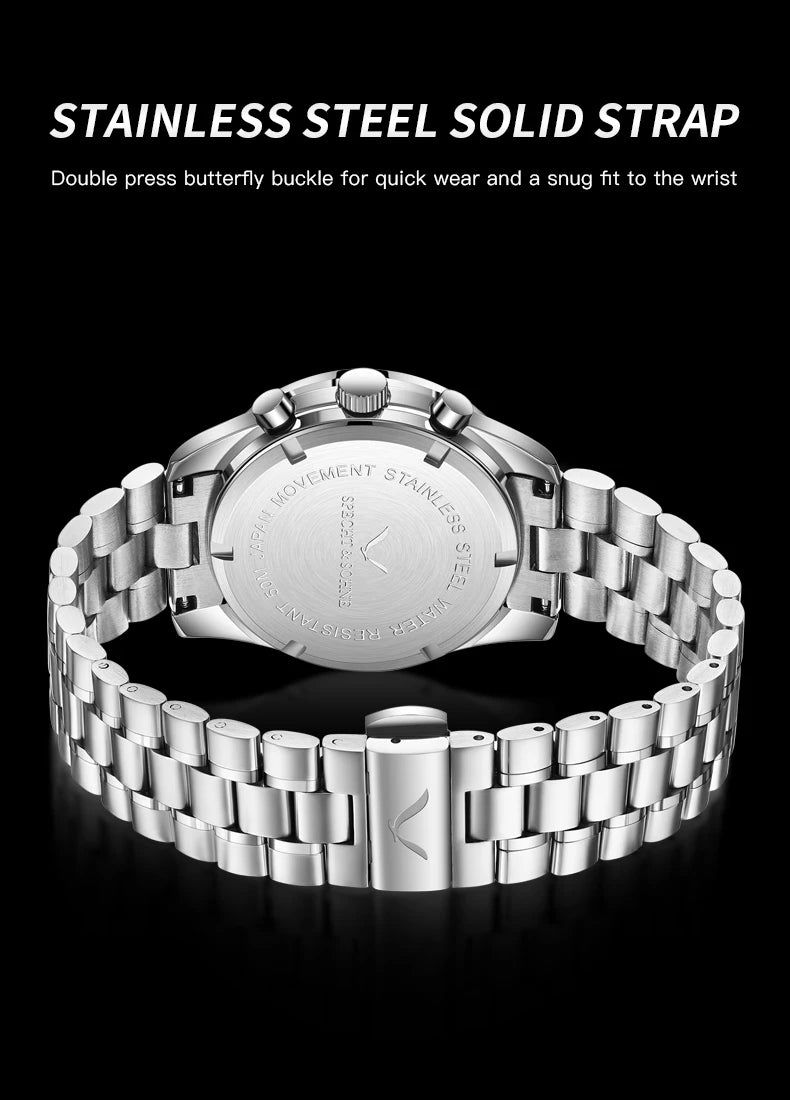 New 007 Specht&Sohne Sports Watches for Men Top Brand Luxury Steel Wrist Watch Fashion Japan VK68 Chronograph