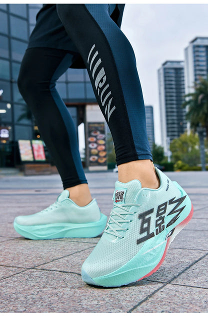 Running Shoe Men Sports Carbon Board Speciality Breathable Lightweight Women's Comfortable Athletic Nonskid Sneakers﻿ Marathon