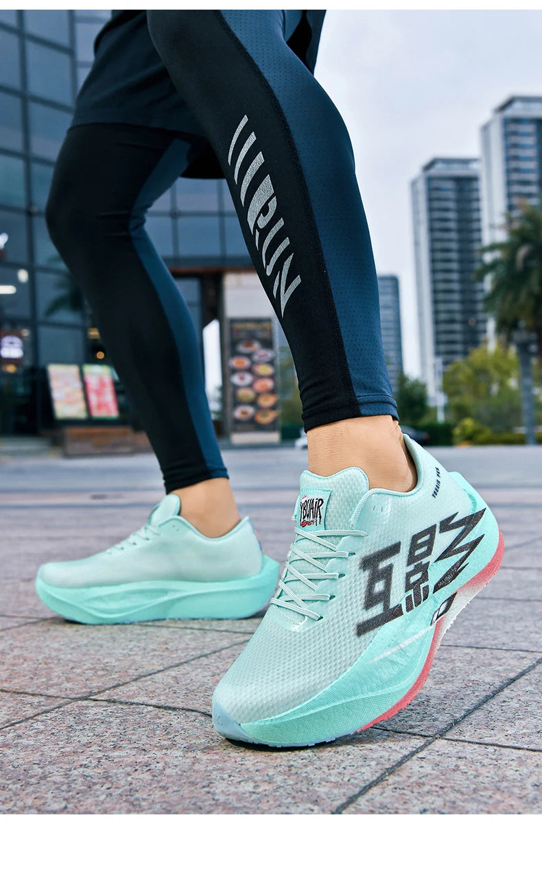 Men's Sports Carbon Board Specialty Breathable Lightweight Women's Comfortable Athletic Non-Skid Sneakers Marathon Running Shoe