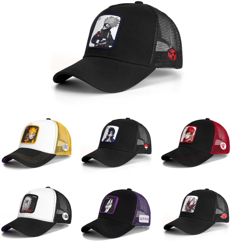 Casquette de baseball Snapback Naruto Uchiha Itachi, style anime, pour hommes et femmes, hip-hop, pour papa, casquette en maille ajustable, casquette de camionneur