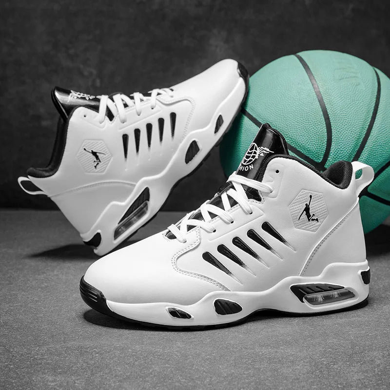 Men's High-Top Basketball Shoes Feature a Breathable Mesh Design for Maximum Comfort Outdoor Shock-Absorbing Running Shoes, High-Rebound Cushioning Technology, Make Running Smoother and More Comfortable, Enhance Support, Styl