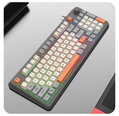 K82 Gaming Keyboard Glows Wired USB Desktop PC/Notebook Available 19-key punchless knob to adjust volume