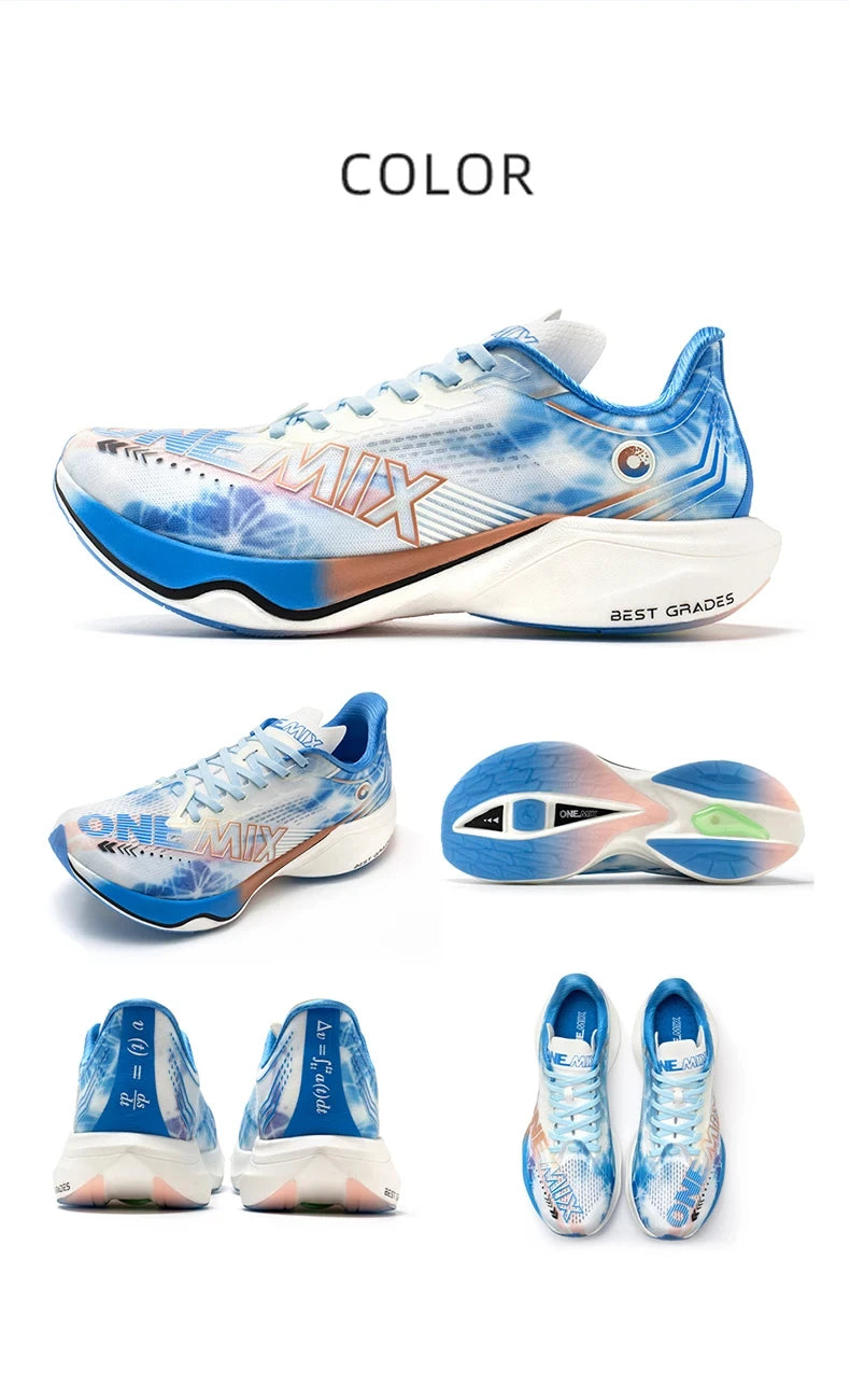 ONEMIX New Nylon Carbon Board Marathon Running Racing Shoes Shock-relief Professional Stable Support Ultra-light Rebound Sneaker