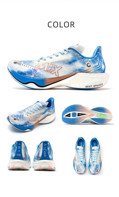 ONEMIX New Nylon Carbon Board Marathon Running Racing Shoes Shock-relief Professional Stable Support Ultra-light Rebound Sneaker