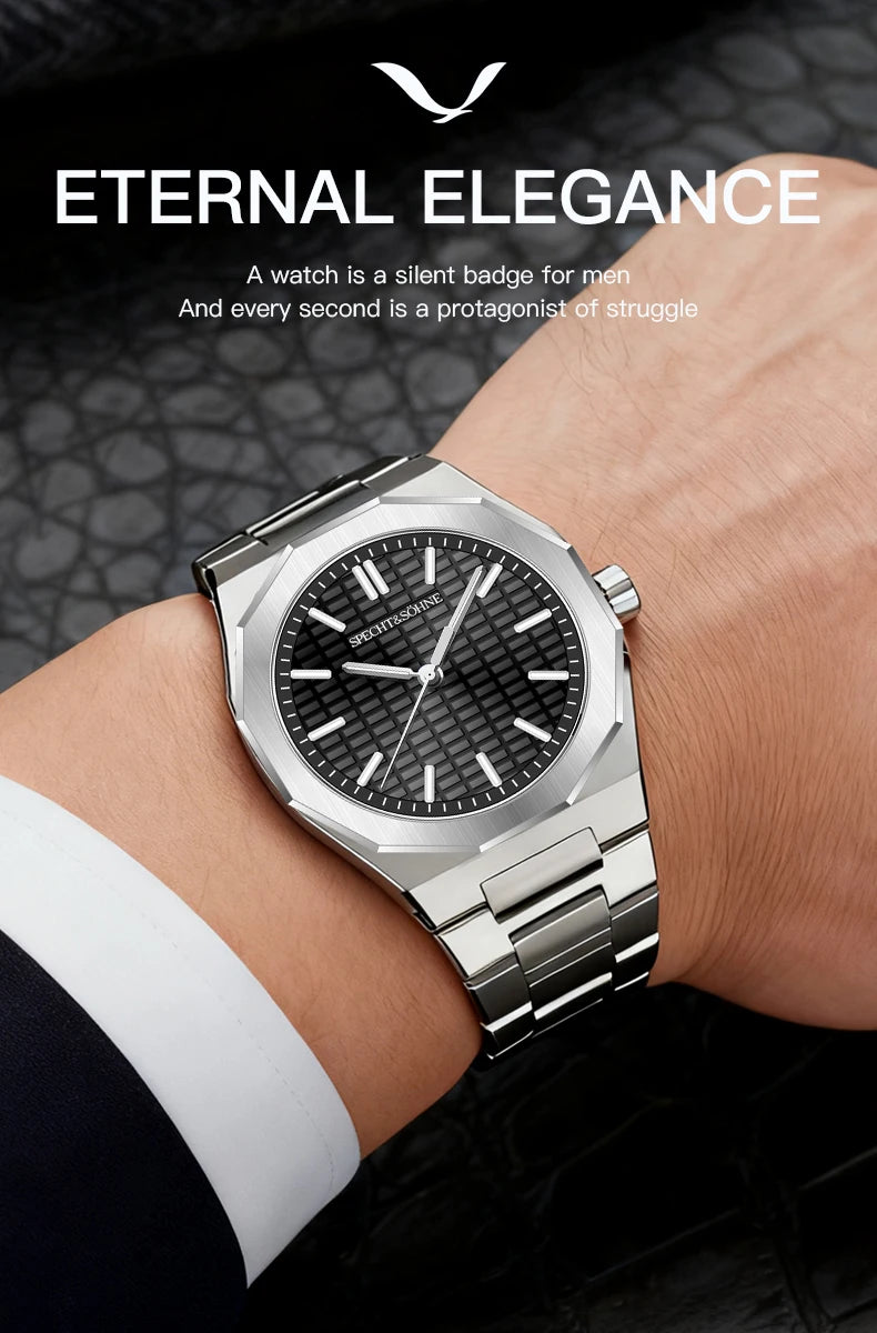 Novo relógio de pulso masculino Specht & Söhne 2026, raro e elegante, ultrafino, 38MM, em aço, cristal de safira, quartzo VH31