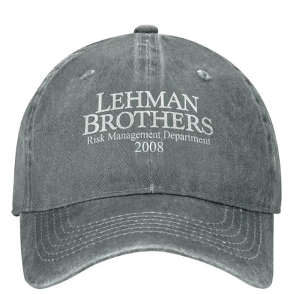 Lehman Brothers Risk Management 2008 Baseball Cap Bank Bankruptcy Trucker Hat Tennis Skate Snapback Cap Women Baseball Caps