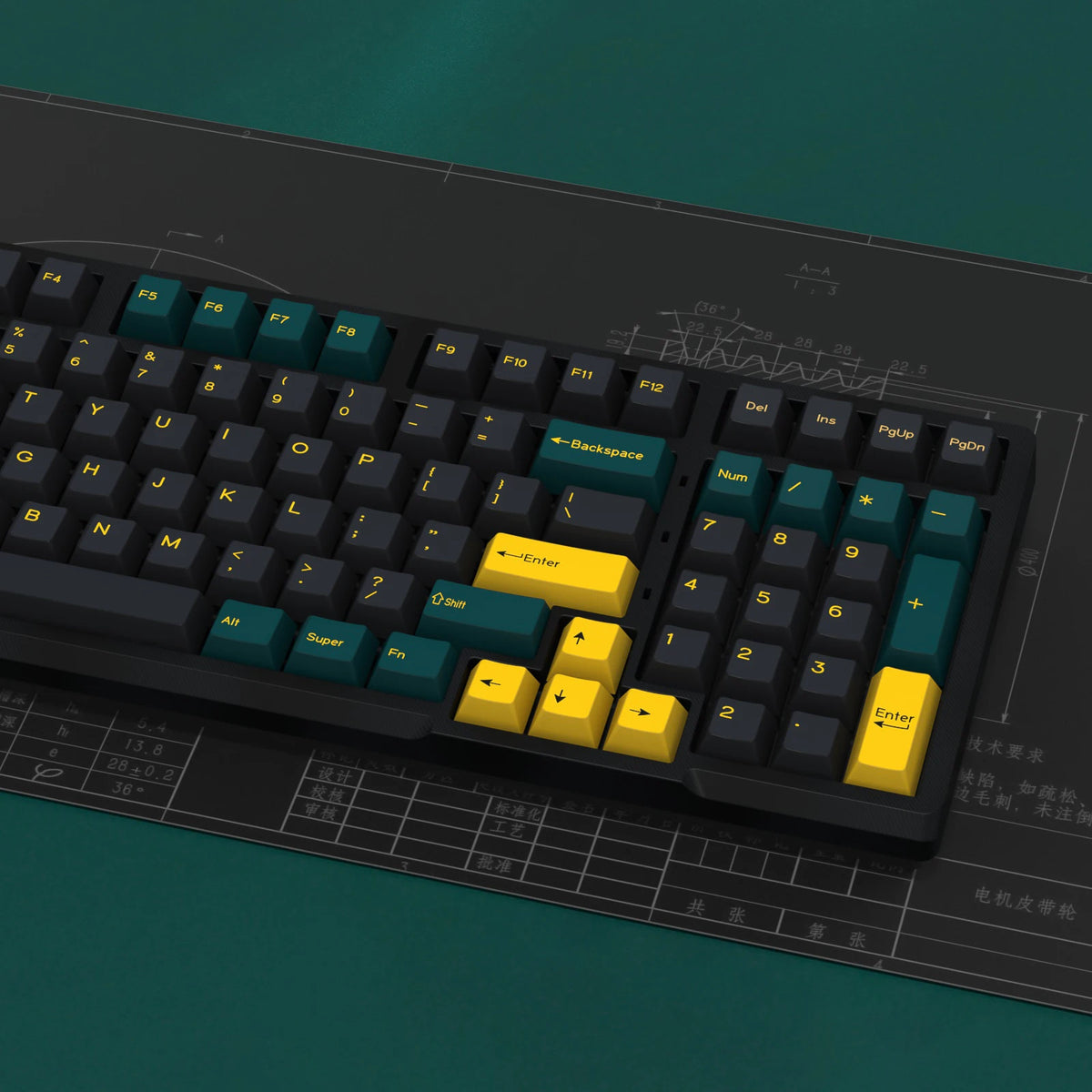 KBDiy GMK MarrsGreen Keycap teclas ISO de PBT double shot con perfil Cherry para kit DIY de teclado mecánico gamer Gaming Point KeyCap