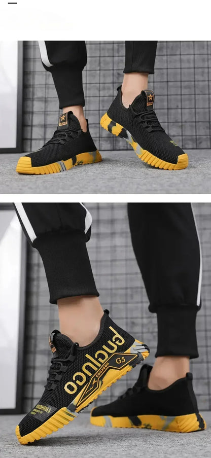 Gym New Vulcanized Lace-up Walking Sneakers Comfortable Wear-resistant Casual Shoes Walking Summer Mesh Flats Fashion Breathable