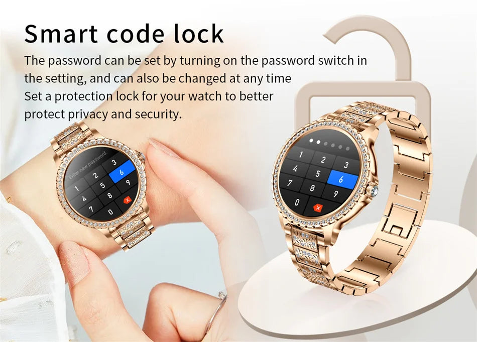AMOLED Screen Smart Watch Heart Rate Blood Oxygen Fashion Ladies Bracelet 2023 Bluetooth Call Smartwatch Womoen For Android IOS