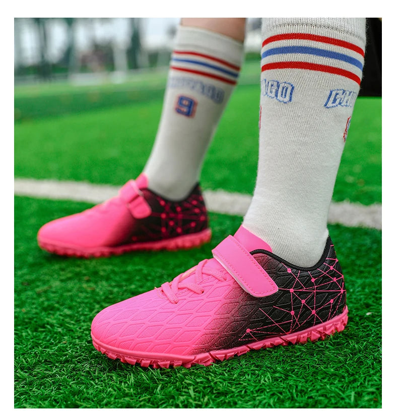 New Men Soccer Shoes Girls Cleats Outdoor Match Training Sport Football Boots Long Spikes Comfortable Breathable Boys Non Slip