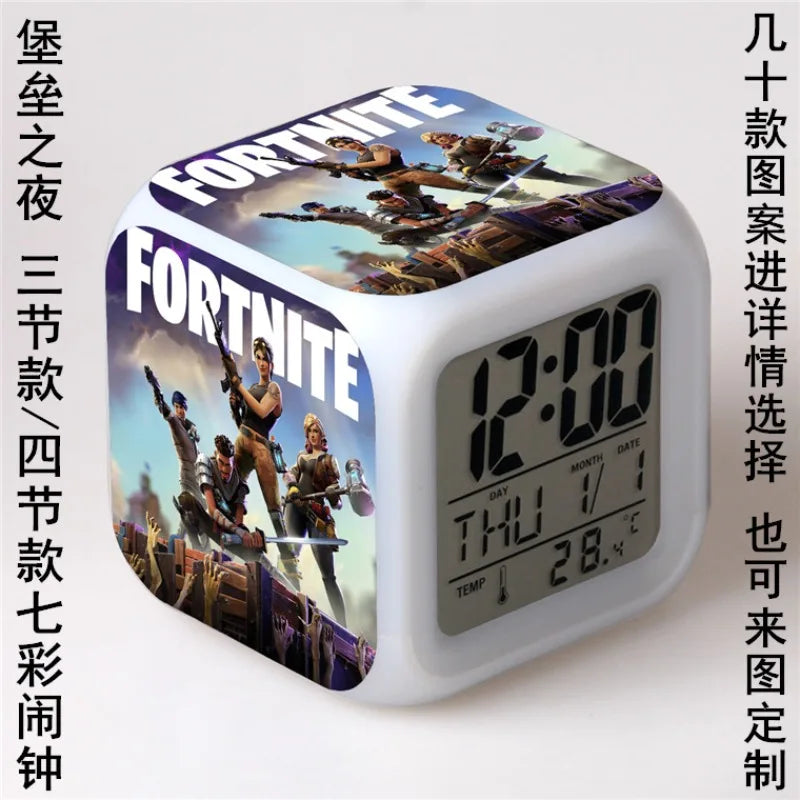 Despertador Fortnite Cute Fashion Cartoon Personalizado Criativo Kawaii Minimalista LED, Presente de Aniversário para Amigos