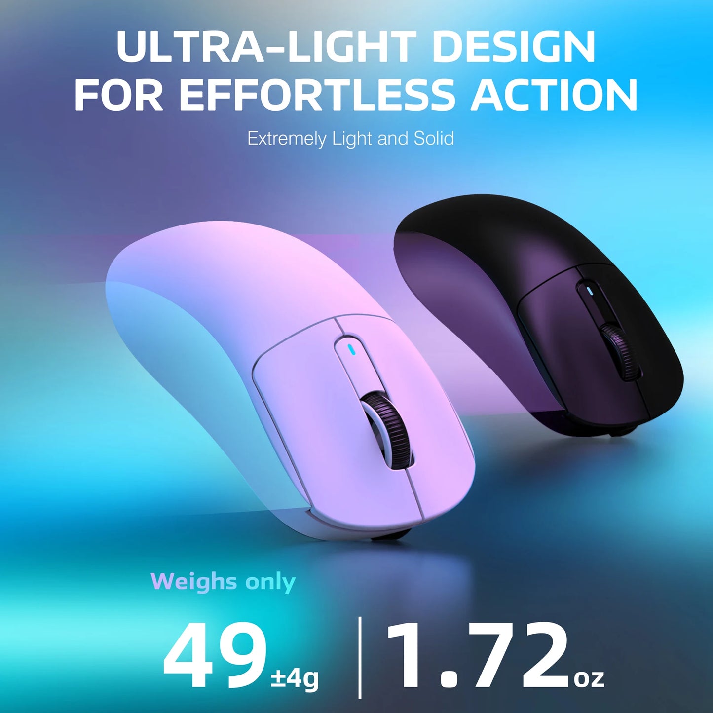 Rato Gaming Sem Fios ATTACK SHARK X3, Sensor PixArt PAW3395, 26K DPI, Ultraligeiro 49g, Tri-modo 2.4G/Bluetooth/Com Fio, para PC/MAC