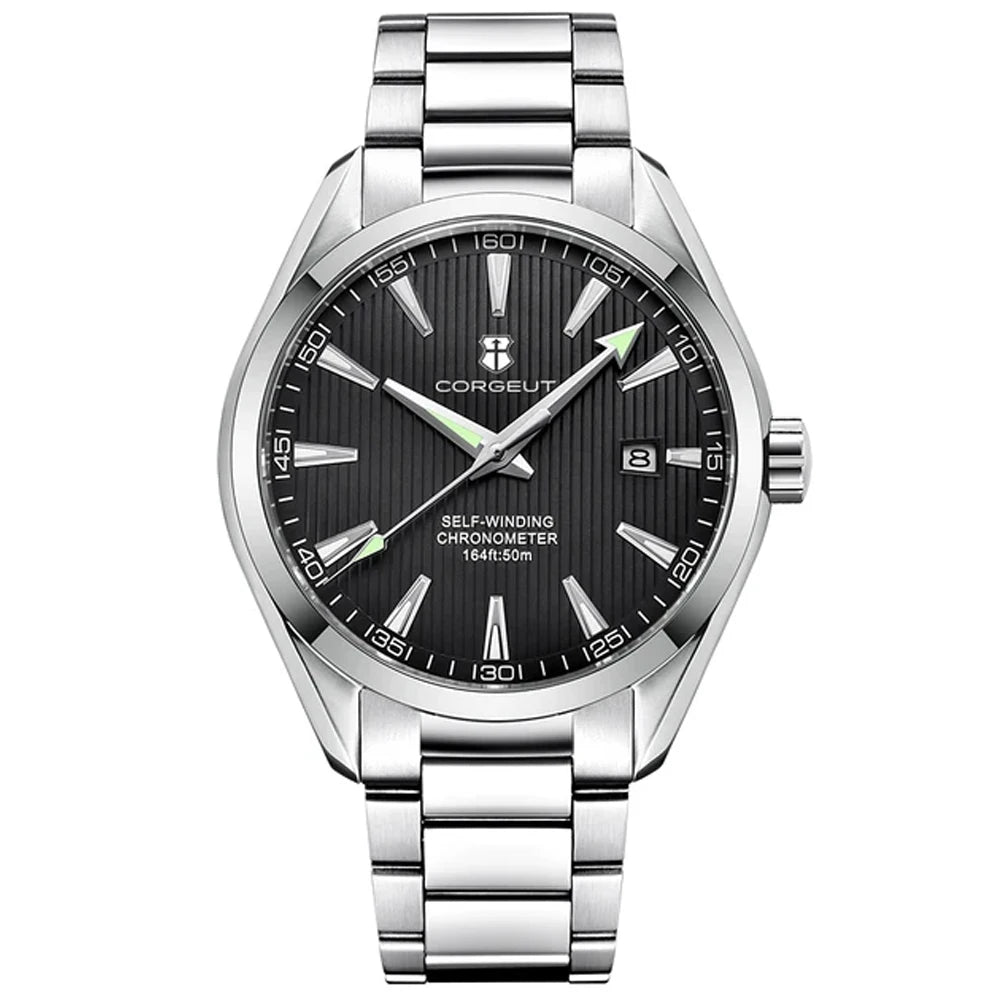Luxury NH35 Movt Corgeut 41mm Man Sport Clock Automatic Relogio Masculino Mechanical Wristwatch Sapphire Steel Band Men's Watch