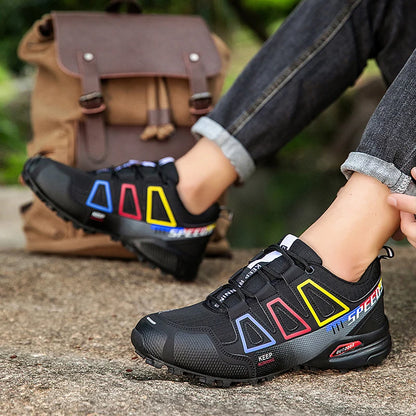 Men Cycling Shoes Outdoor Mountain Cross-Country Cycling Shoes Men Non-Slip Wear-Resistant Cycling Training Shoes Hiking Shoes